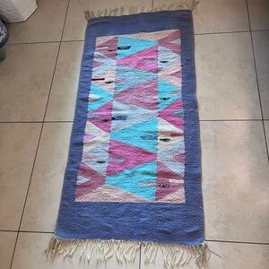 Handmade Zapotec Wool Rug 
 with Fringe